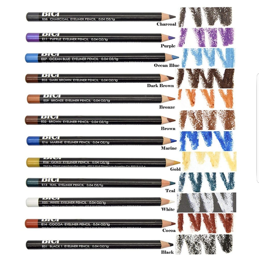 5" BiCi Silky Eyeliner Pencil 14 Different Colors